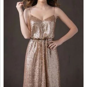 Belsoie Bridesmaid dress in Light Gold